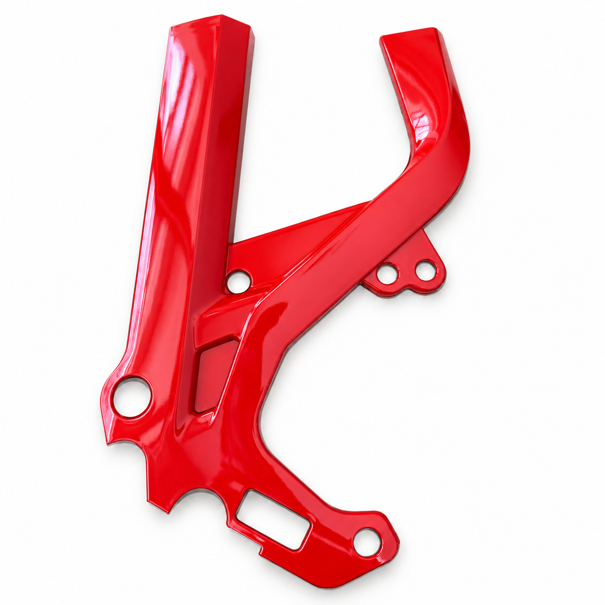Inferno Red Surron Light Bee X frame guards with a bright red finish