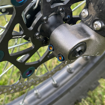 Surron Titanium Fork Axle Pinch Bolts | 4-Piece Burnt Blue Set