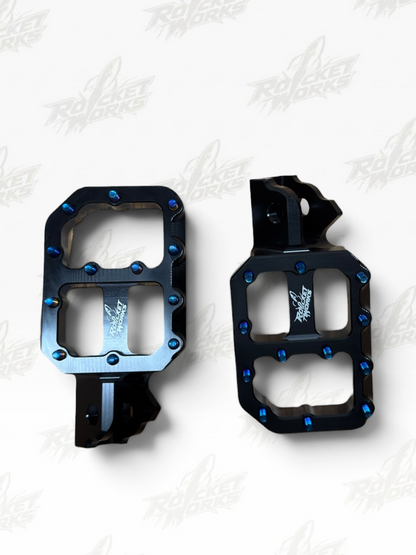 Mini E-Moto Titanium Wide Foot Pegs for Yozma, Tuttio, Strike, Heybike & RTR