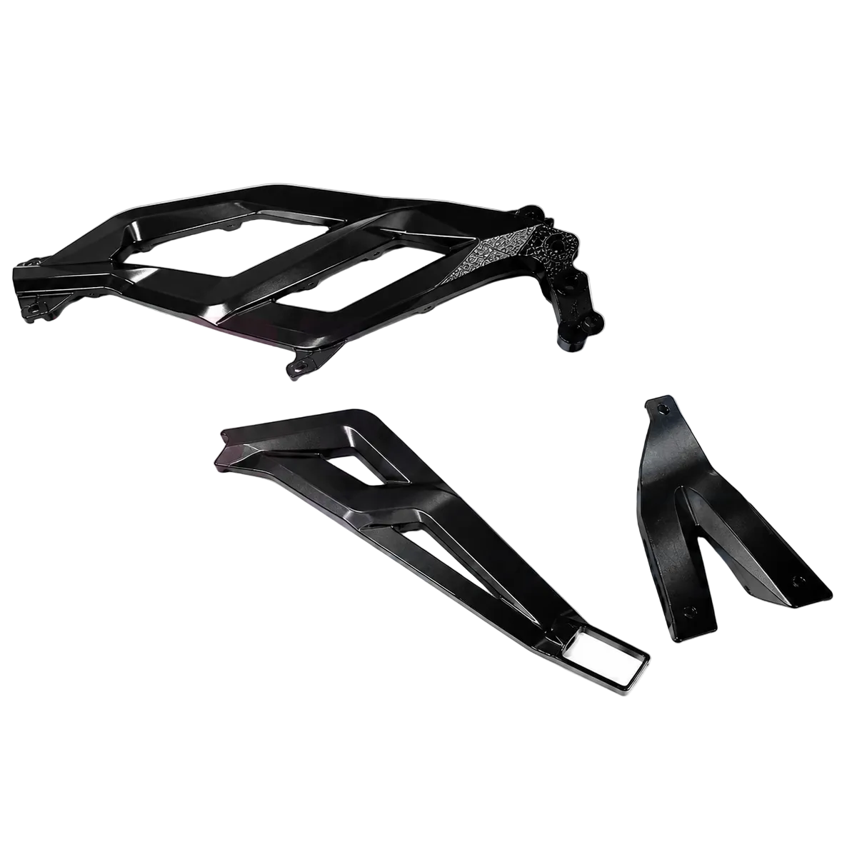 Black molded 79Mods frame guards for 79Bike and Ventus, showing the contoured guard components