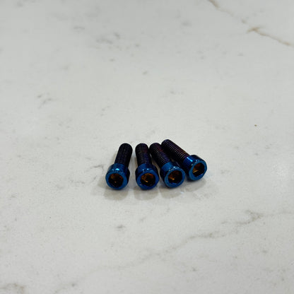 Surron Titanium Fork Axle Pinch Bolts | 4-Piece Burnt Blue Set