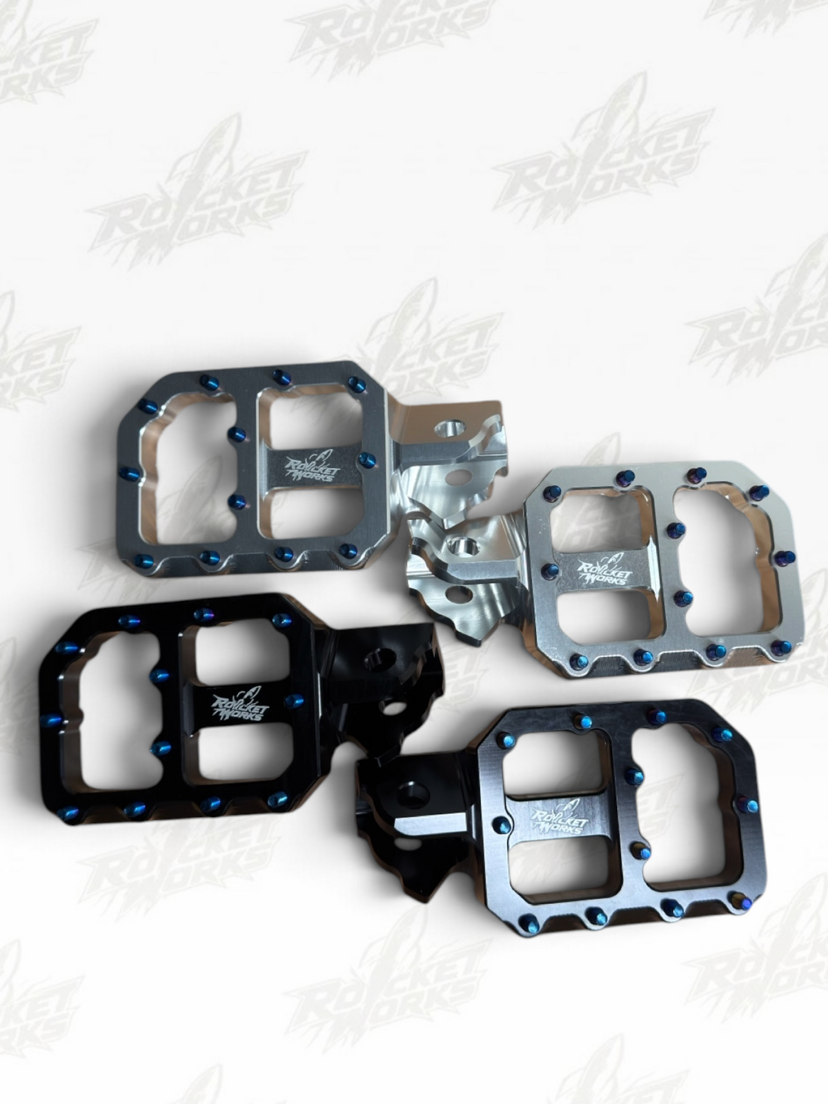 Mini E-Moto Titanium Wide Foot Pegs for Yozma, Tuttio, Strike, Heybike & RTR