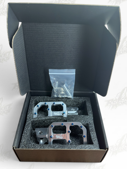 Mini E-Moto Titanium Wide Foot Pegs for Yozma, Tuttio, Strike, Heybike & RTR