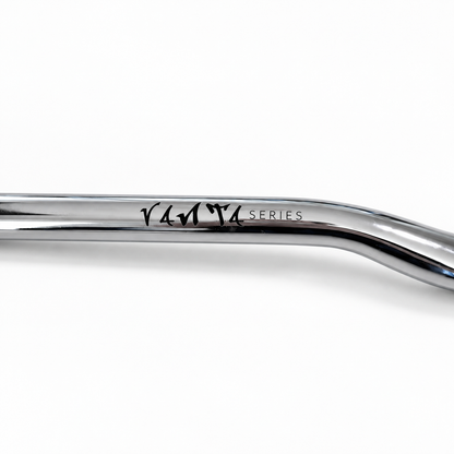 Mirror chrome TXC Vanta Bars 31.8 mm direct-mount electric motorcycle handlebar, full product view on white studio background.