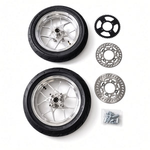 12” CHROME Supermoto Wheel Set Kit Tuttio/Yozma/HeyBike/Razor