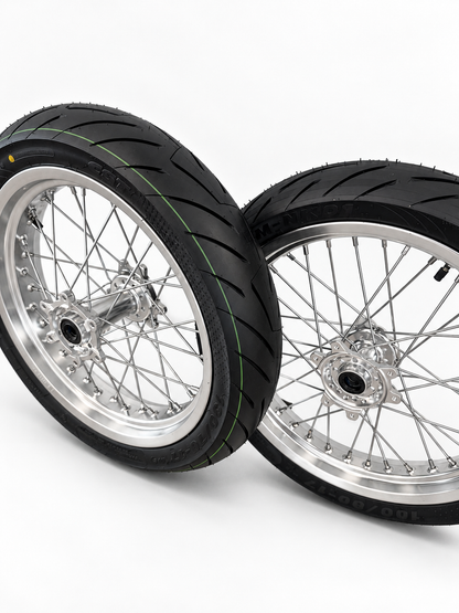 Surron Ultra Bee | Chrome Supermoto Wheel Kit | 17-Inch