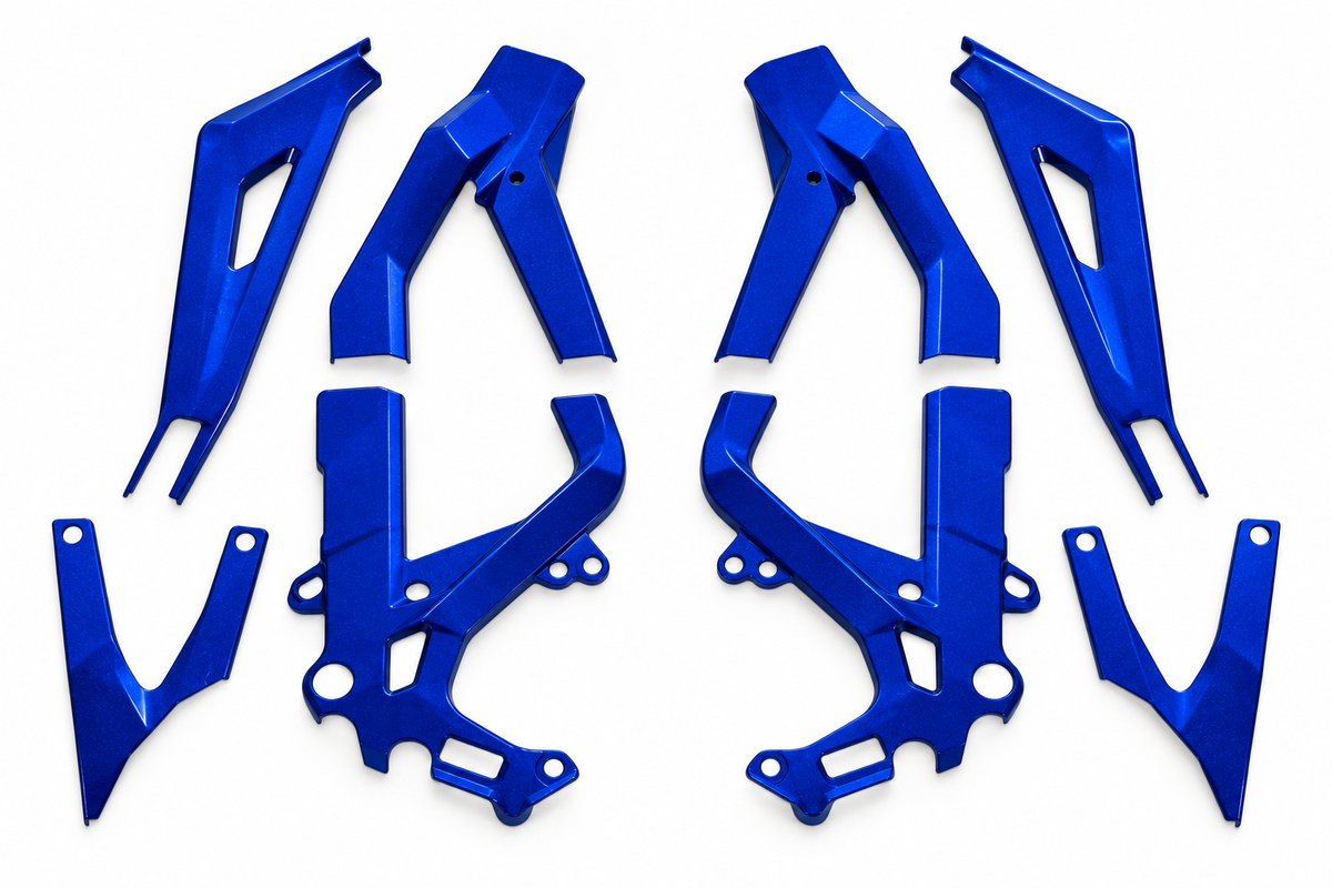 Sonic Blast Light Bee coated frame guards full set on white background