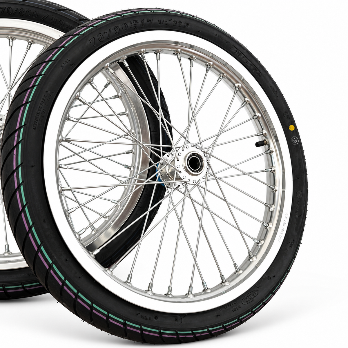CST 17-Inch Chrome Talaria XXX / MX3 / MX4 Supermoto Wheelset