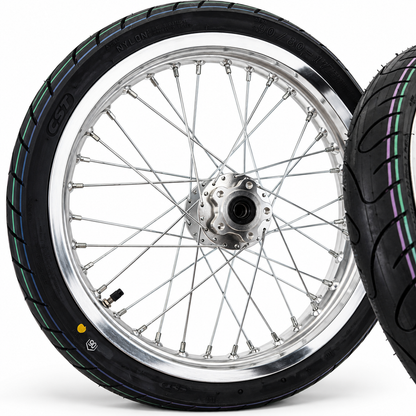 CST 17-Inch Chrome Talaria XXX / MX3 / MX4 Supermoto Wheelset