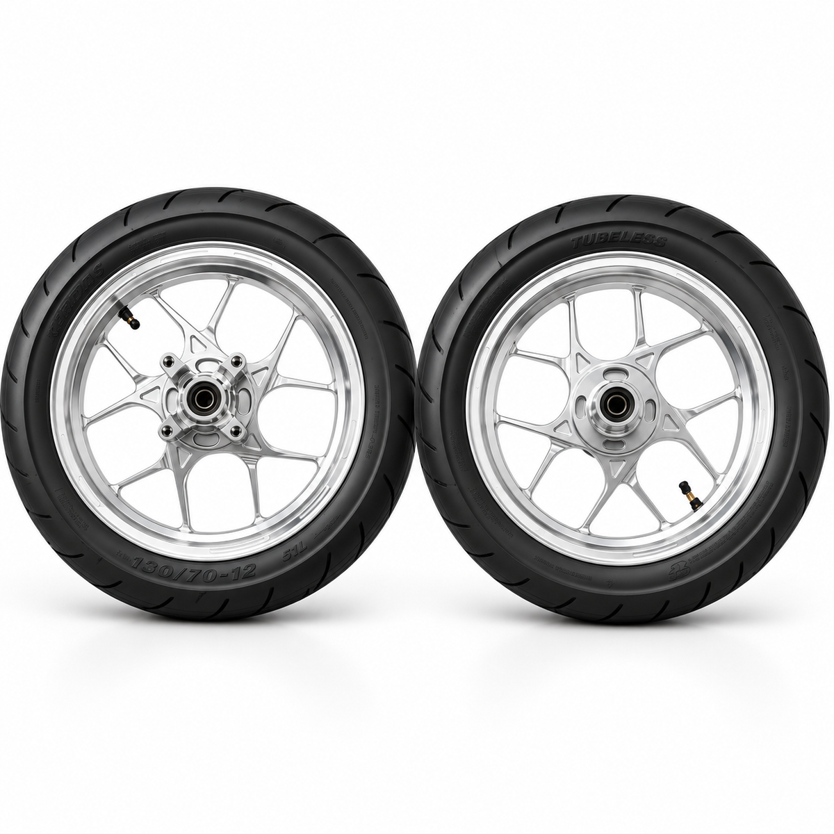 Tuttio / Yozma / Heybike / Razor | Supermoto Wheel Kit | 12-Inch Chrome