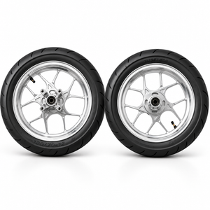 12” CHROME Supermoto Wheel Set Kit Tuttio/Yozma/HeyBike/Razor